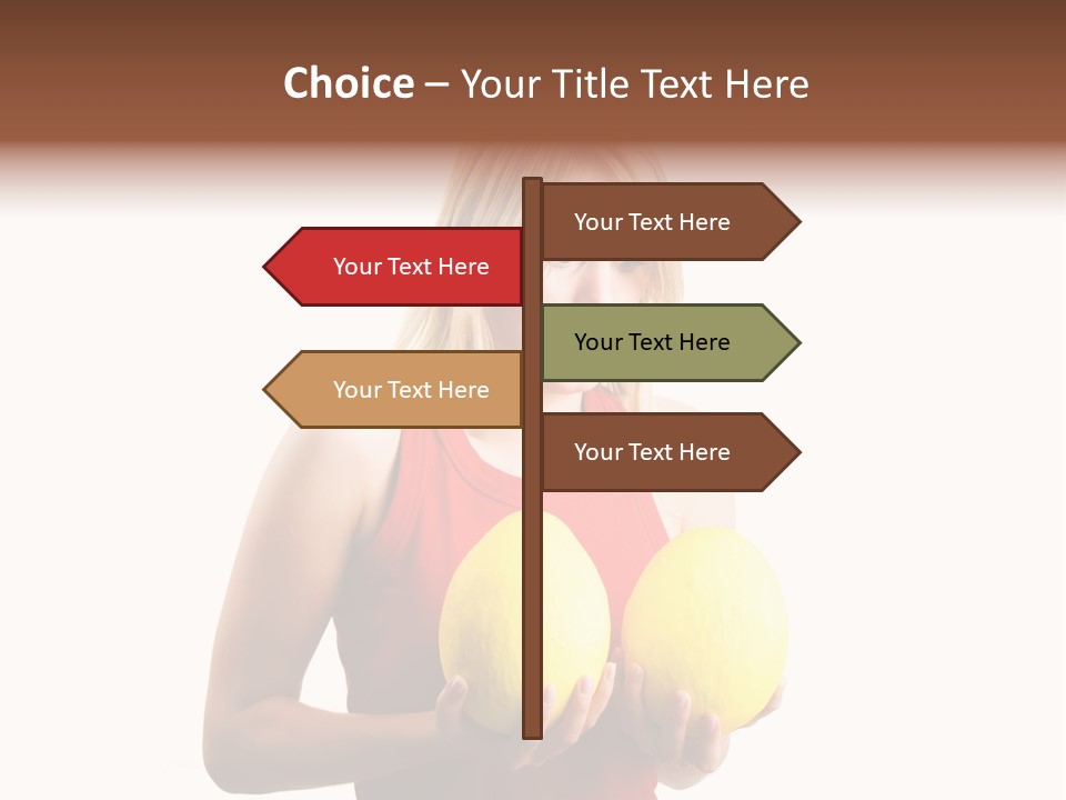 A Woman Considering A Breast Augmentation (Metaphor, Rather Astonished) PowerPoint Template