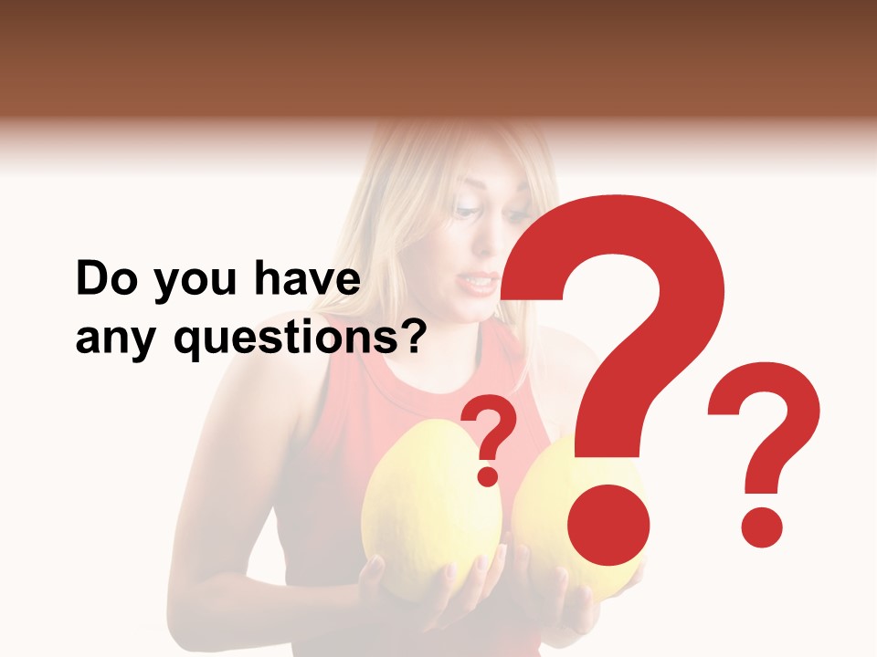 A Woman Considering A Breast Augmentation (Metaphor, Rather Astonished) PowerPoint Template