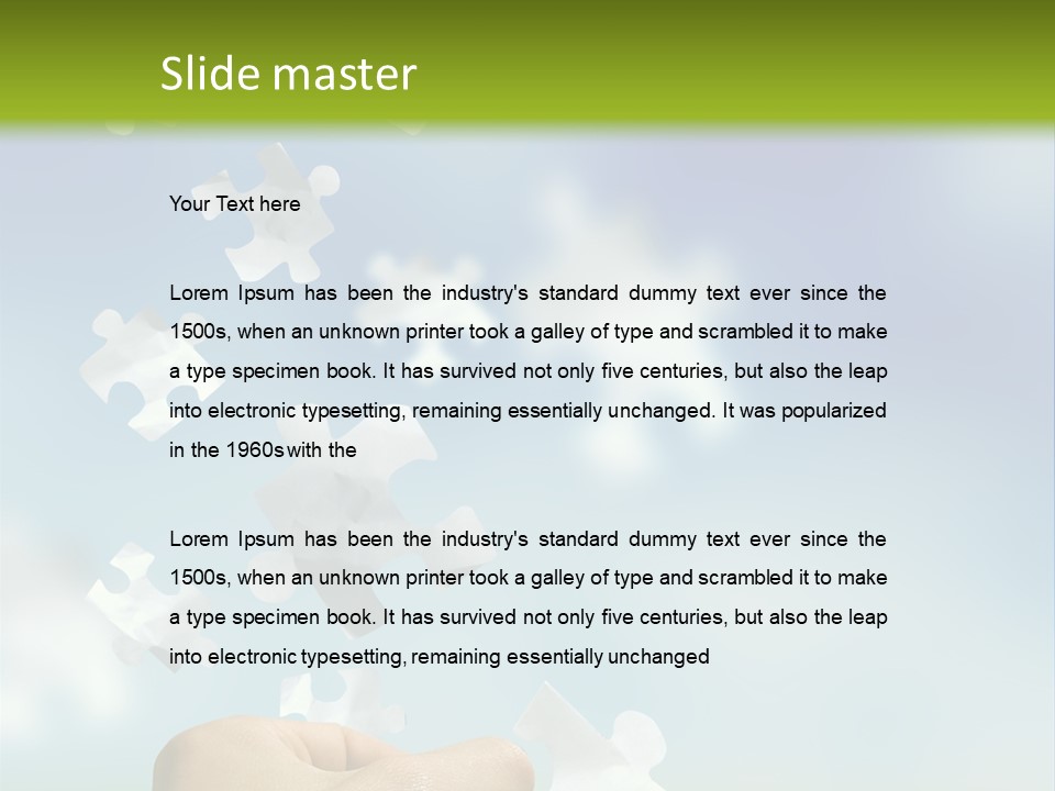 Concept With A Man Catching A Falling Puzzle Piece. PowerPoint Template