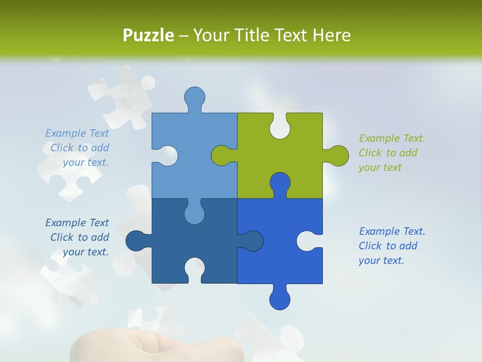 Concept With A Man Catching A Falling Puzzle Piece. PowerPoint Template