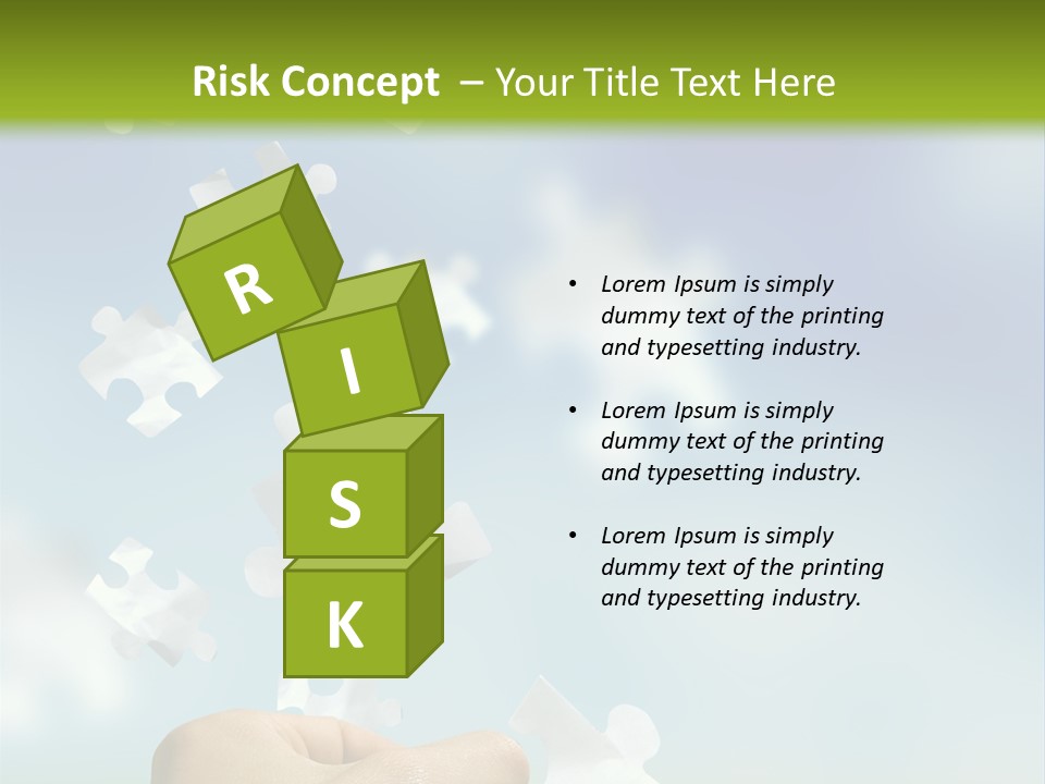 Concept With A Man Catching A Falling Puzzle Piece. PowerPoint Template