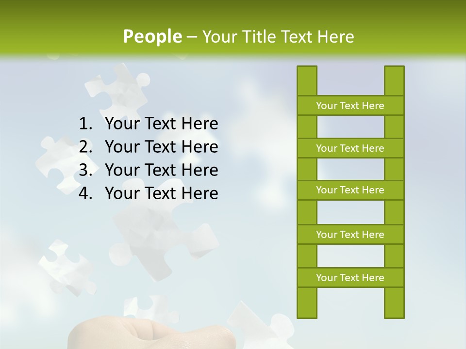 Concept With A Man Catching A Falling Puzzle Piece. PowerPoint Template