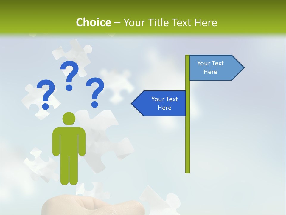 Concept With A Man Catching A Falling Puzzle Piece. PowerPoint Template