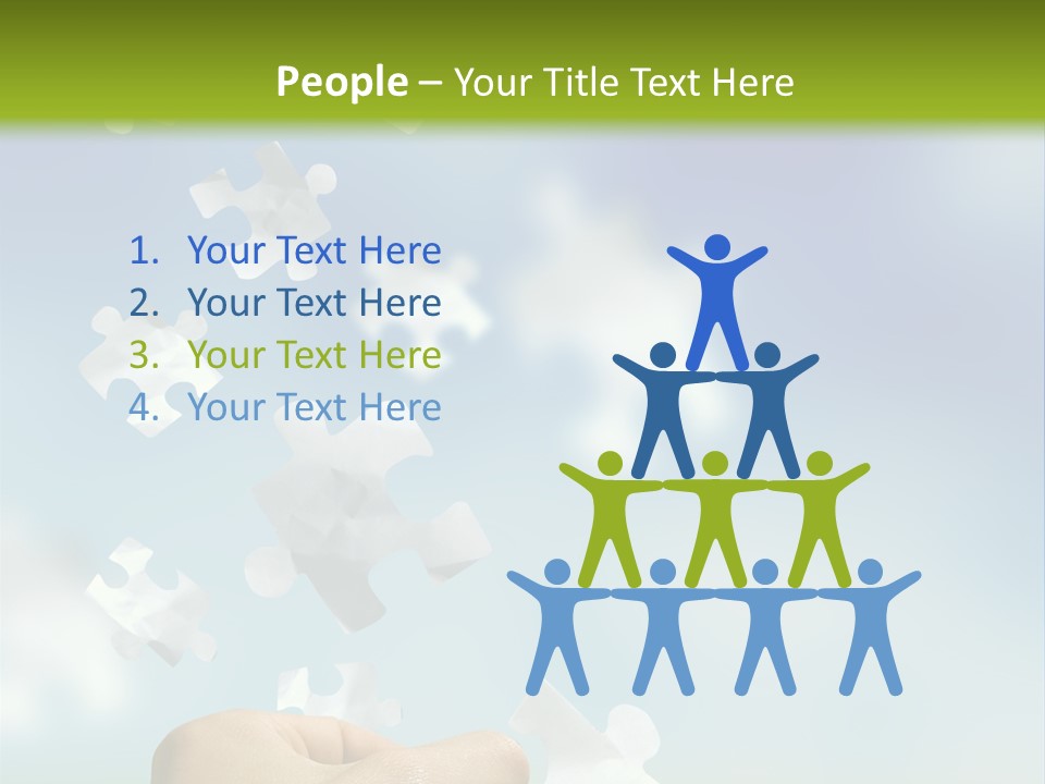 Concept With A Man Catching A Falling Puzzle Piece. PowerPoint Template