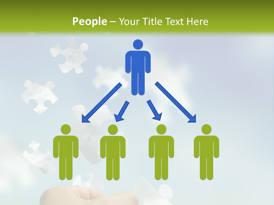 Concept With A Man Catching A Falling Puzzle Piece. PowerPoint Template