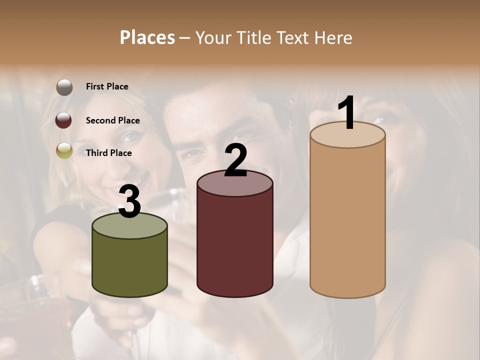 Healthy Living: Friends At A Restaurant Having Fun Together PowerPoint Template