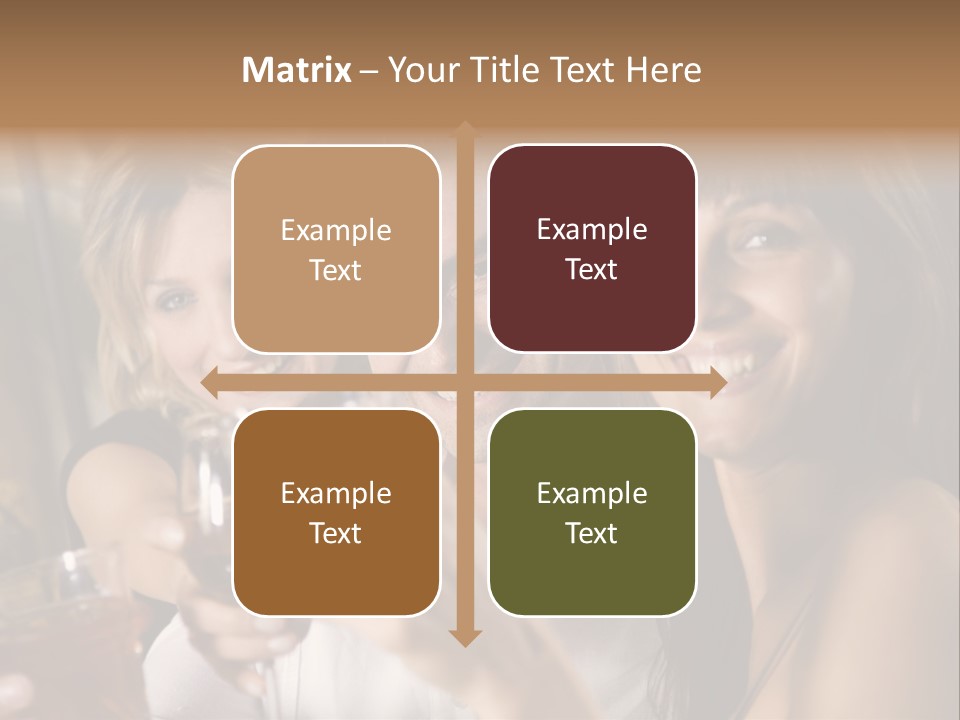 Healthy Living: Friends At A Restaurant Having Fun Together PowerPoint Template