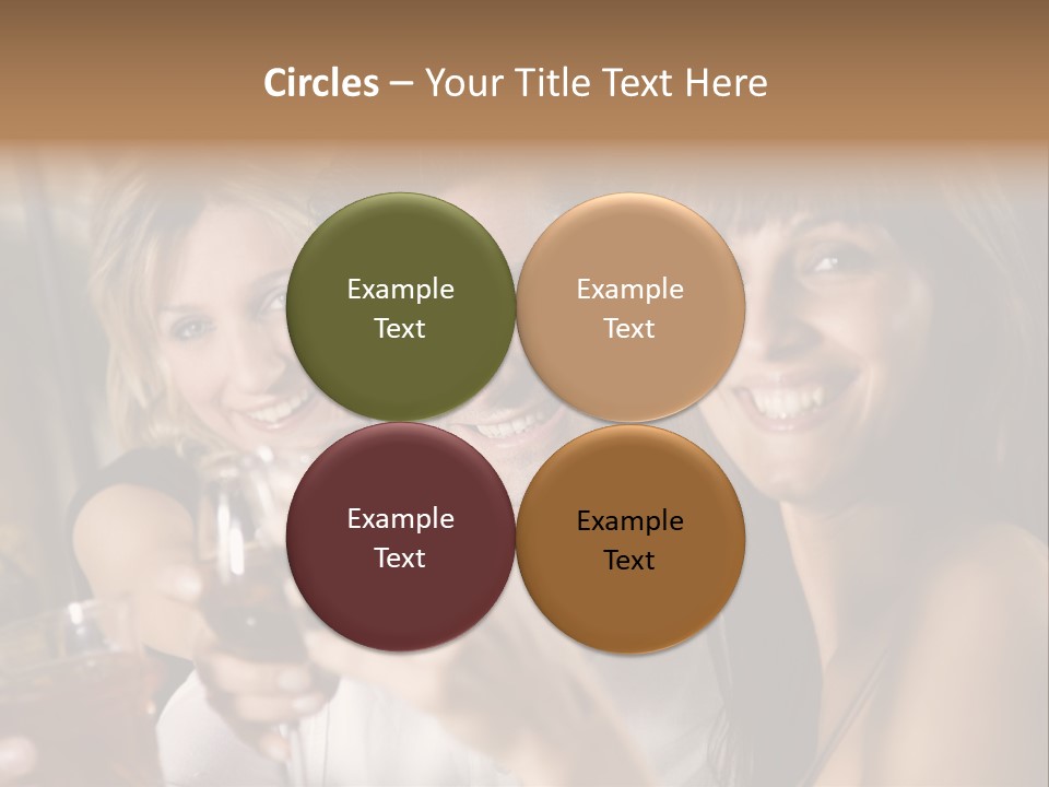 Healthy Living: Friends At A Restaurant Having Fun Together PowerPoint Template