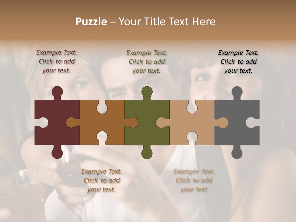 Healthy Living: Friends At A Restaurant Having Fun Together PowerPoint Template