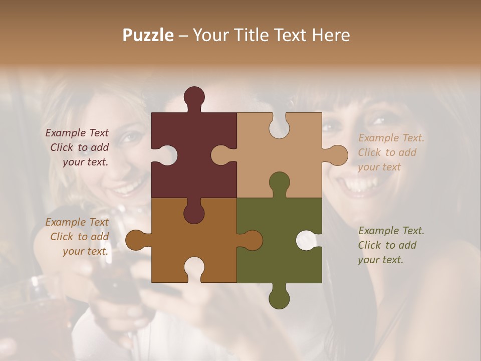 Healthy Living: Friends At A Restaurant Having Fun Together PowerPoint Template