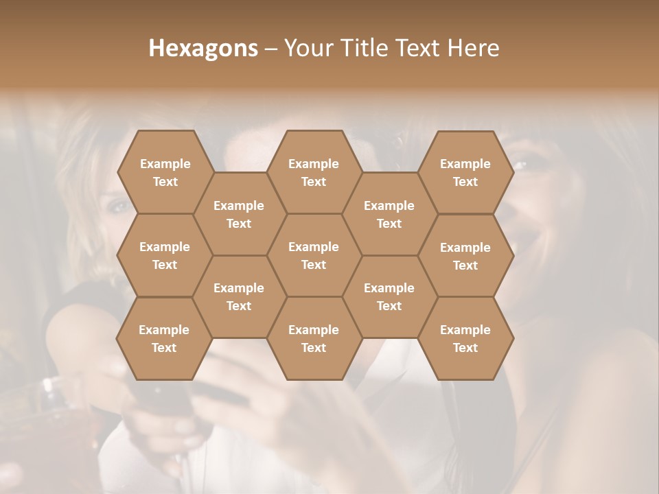 Healthy Living: Friends At A Restaurant Having Fun Together PowerPoint Template