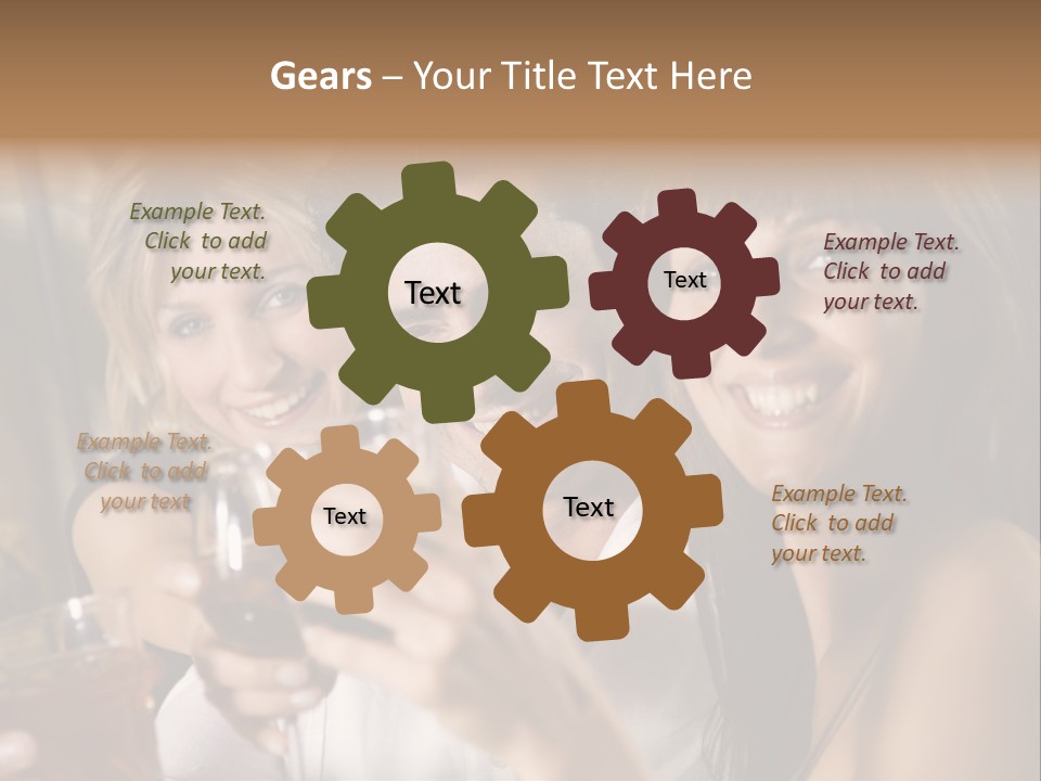 Healthy Living: Friends At A Restaurant Having Fun Together PowerPoint Template