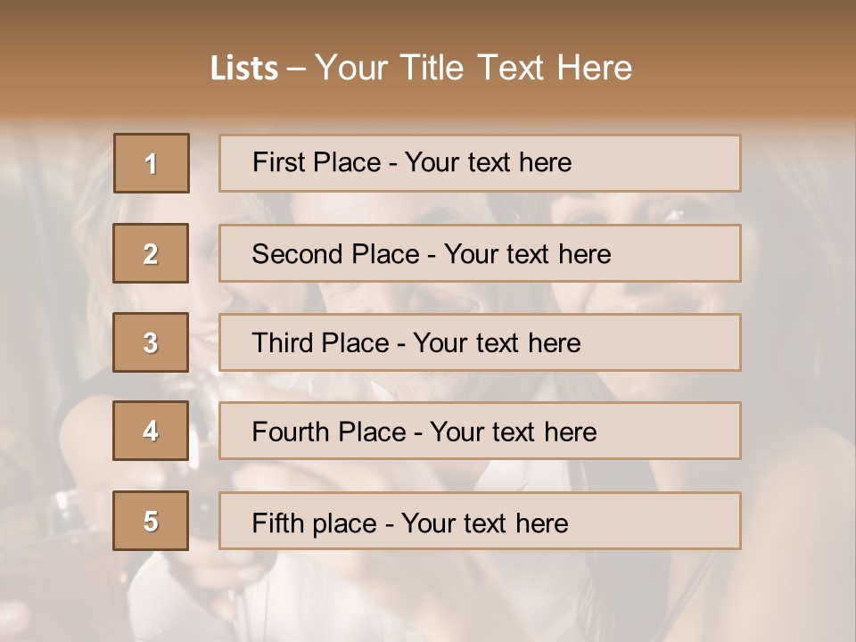 Healthy Living: Friends At A Restaurant Having Fun Together PowerPoint Template