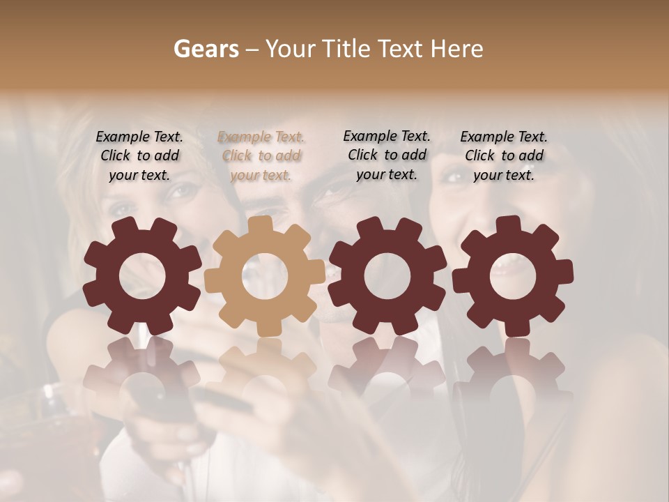 Healthy Living: Friends At A Restaurant Having Fun Together PowerPoint Template