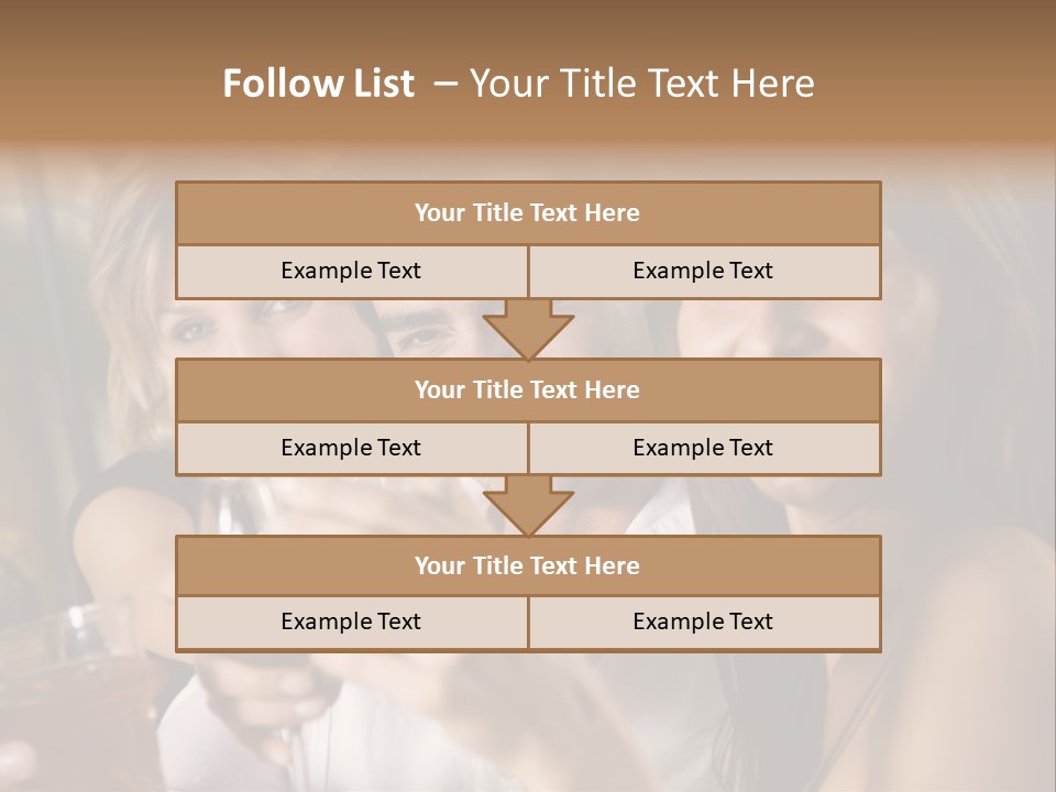 Healthy Living: Friends At A Restaurant Having Fun Together PowerPoint Template