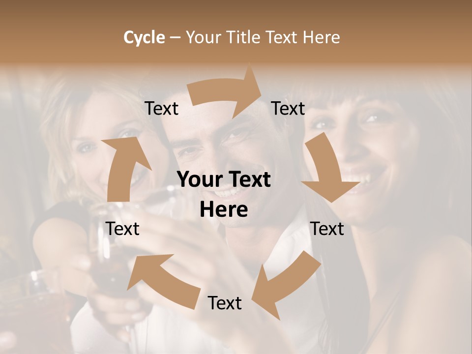 Healthy Living: Friends At A Restaurant Having Fun Together PowerPoint Template