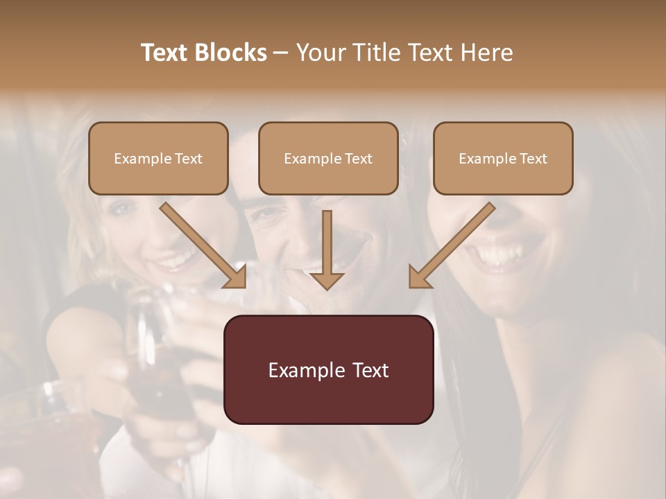 Healthy Living: Friends At A Restaurant Having Fun Together PowerPoint Template