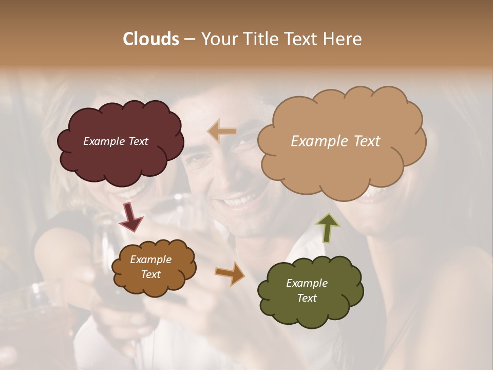 Healthy Living: Friends At A Restaurant Having Fun Together PowerPoint Template