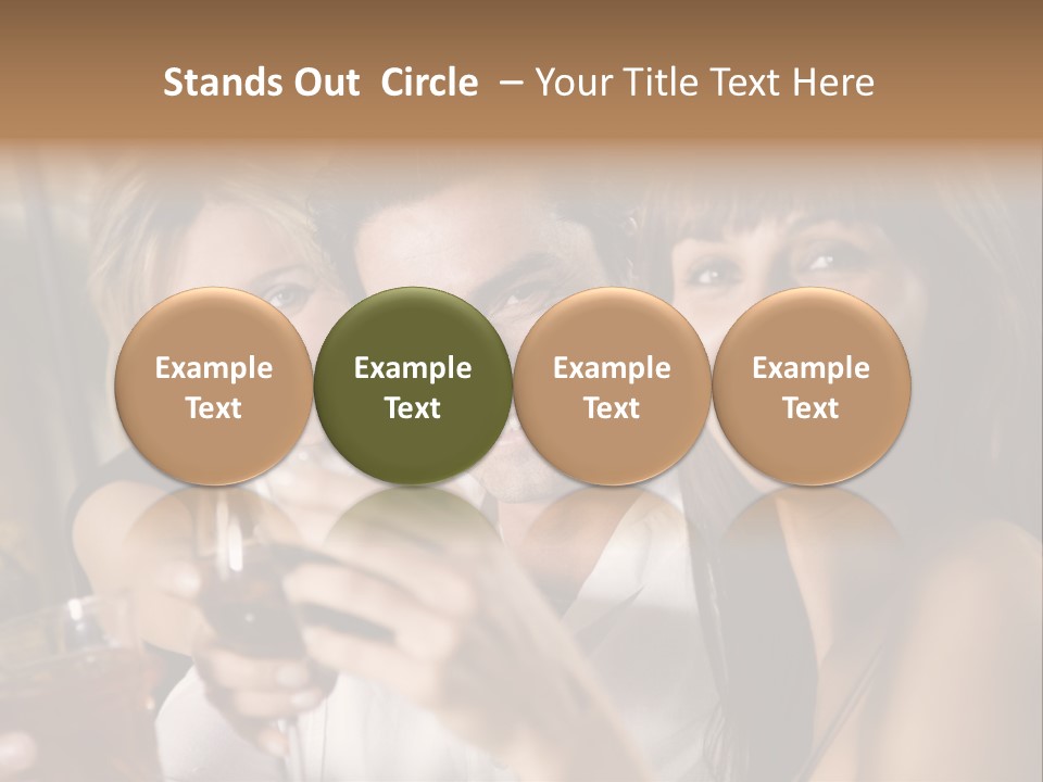 Healthy Living: Friends At A Restaurant Having Fun Together PowerPoint Template