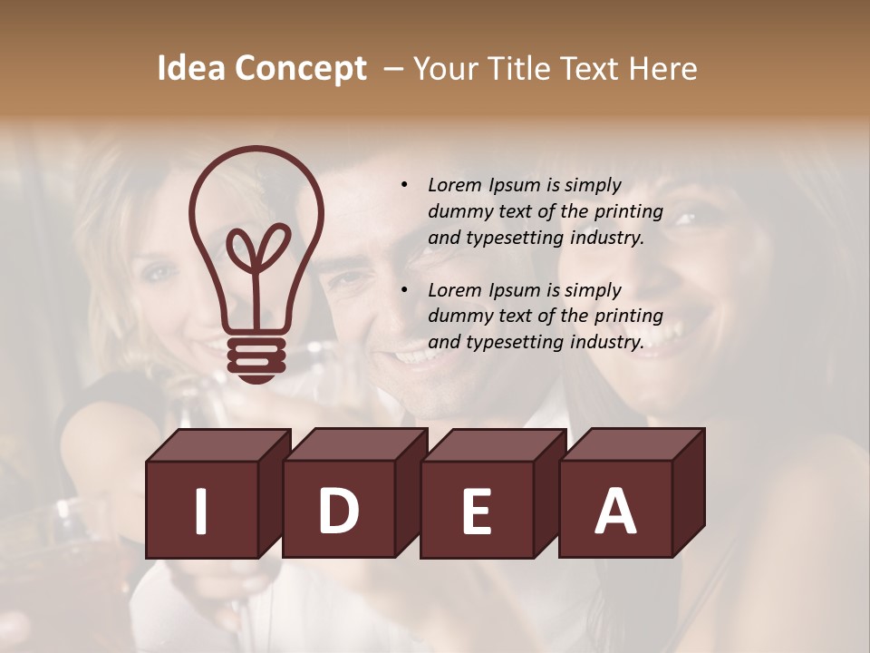 Healthy Living: Friends At A Restaurant Having Fun Together PowerPoint Template