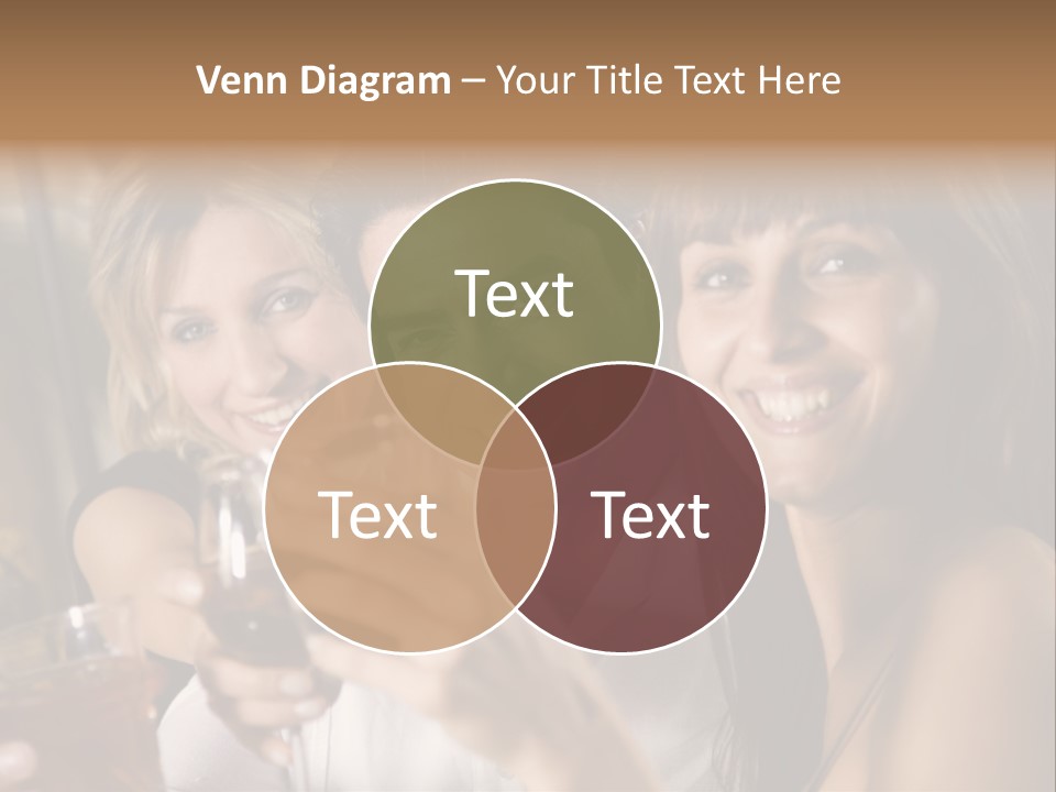 Healthy Living: Friends At A Restaurant Having Fun Together PowerPoint Template