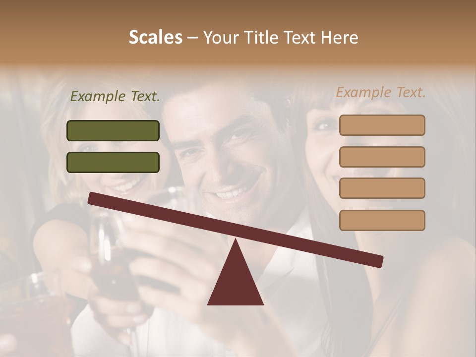 Healthy Living: Friends At A Restaurant Having Fun Together PowerPoint Template