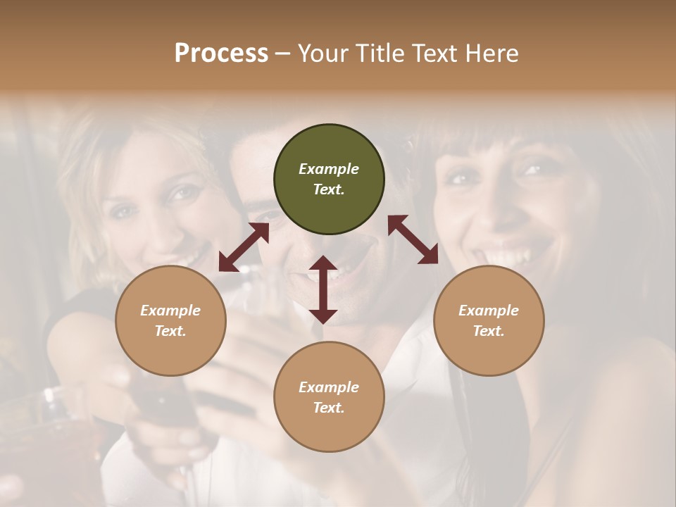 Healthy Living: Friends At A Restaurant Having Fun Together PowerPoint Template