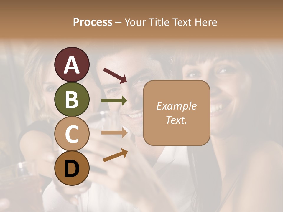 Healthy Living: Friends At A Restaurant Having Fun Together PowerPoint Template