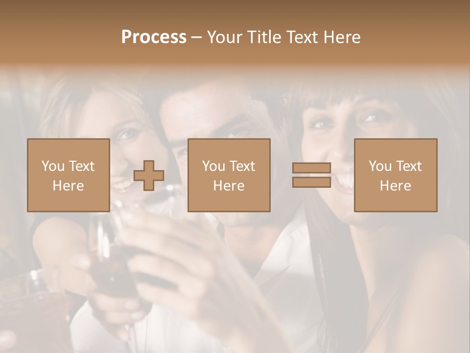 Healthy Living: Friends At A Restaurant Having Fun Together PowerPoint Template