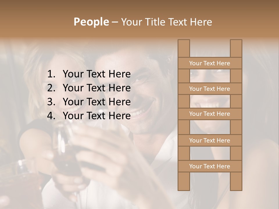 Healthy Living: Friends At A Restaurant Having Fun Together PowerPoint Template