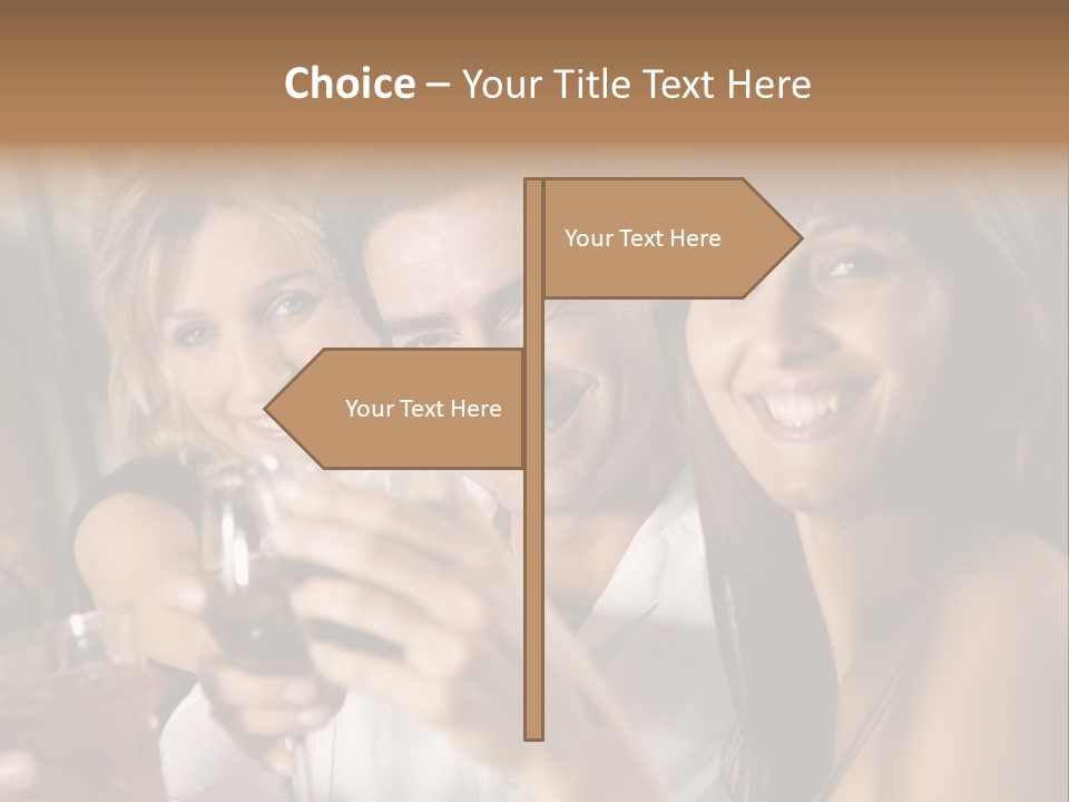 Healthy Living: Friends At A Restaurant Having Fun Together PowerPoint Template