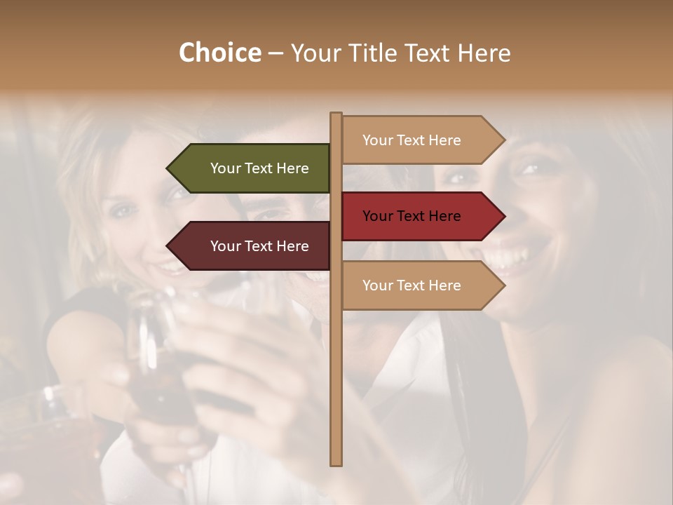 Healthy Living: Friends At A Restaurant Having Fun Together PowerPoint Template