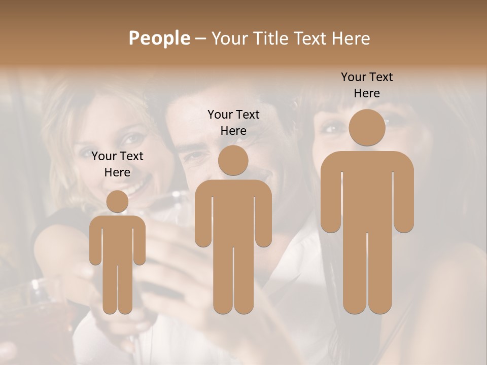 Healthy Living: Friends At A Restaurant Having Fun Together PowerPoint Template