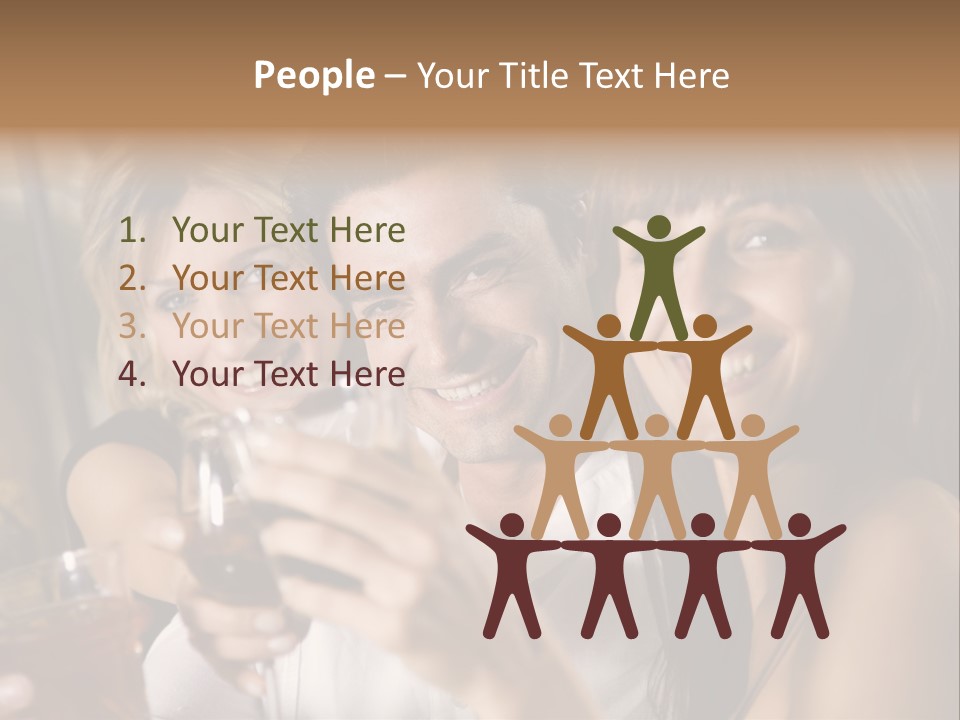 Healthy Living: Friends At A Restaurant Having Fun Together PowerPoint Template