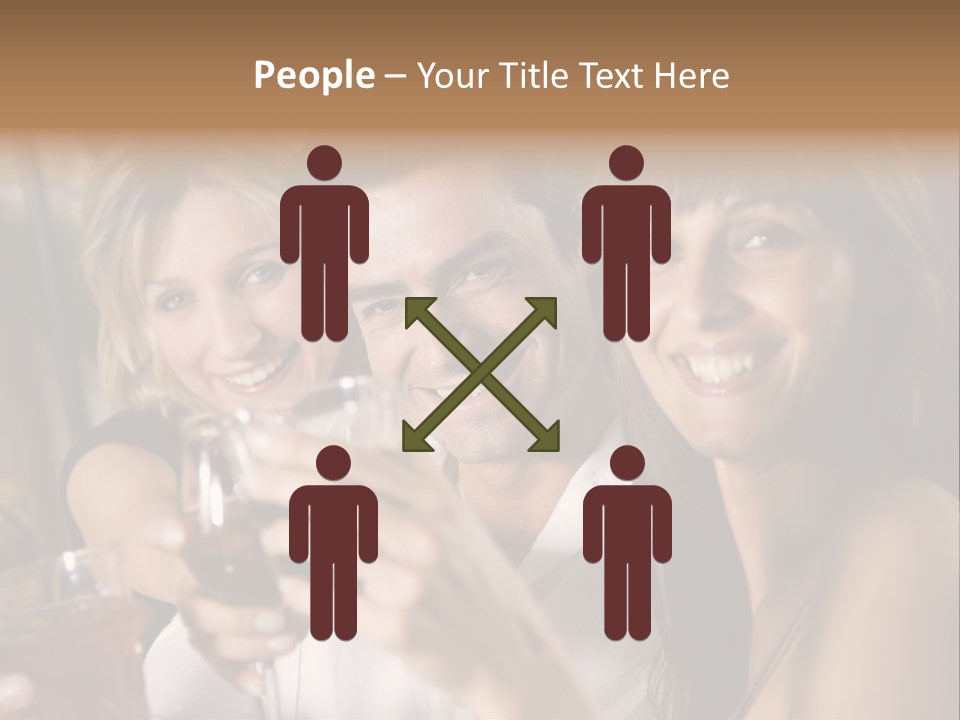 Healthy Living: Friends At A Restaurant Having Fun Together PowerPoint Template