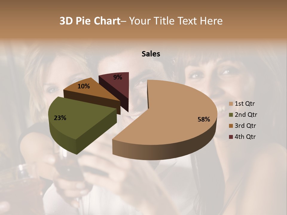 Healthy Living: Friends At A Restaurant Having Fun Together PowerPoint Template