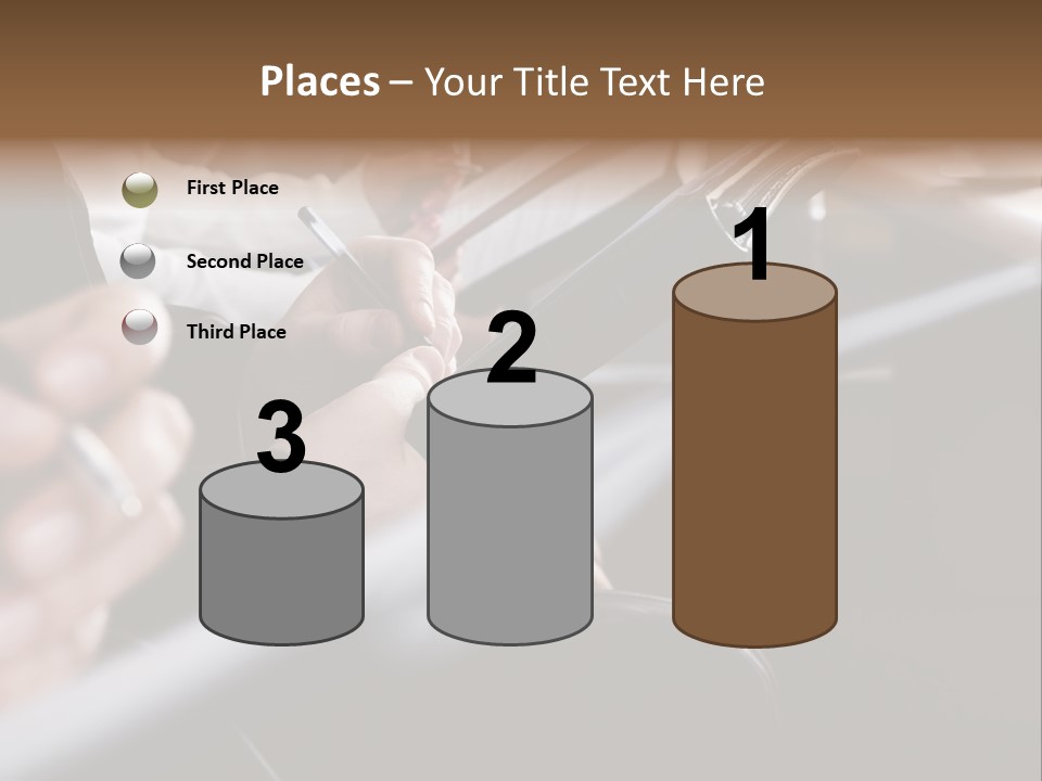 Row Of Hands Filling In A Form PowerPoint Template