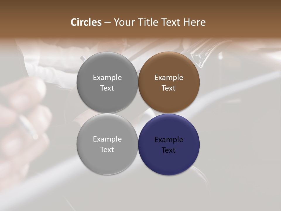 Row Of Hands Filling In A Form PowerPoint Template