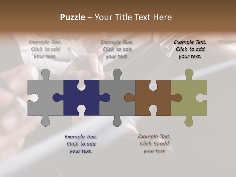 Row Of Hands Filling In A Form PowerPoint Template