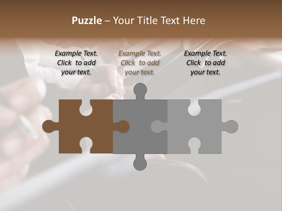 Row Of Hands Filling In A Form PowerPoint Template