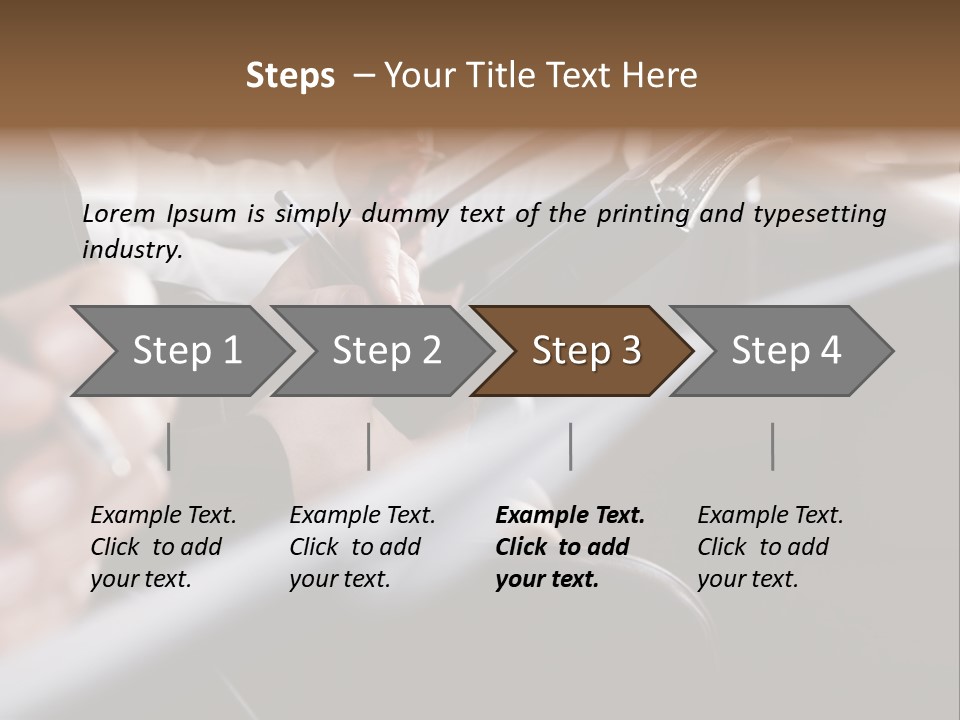 Row Of Hands Filling In A Form PowerPoint Template