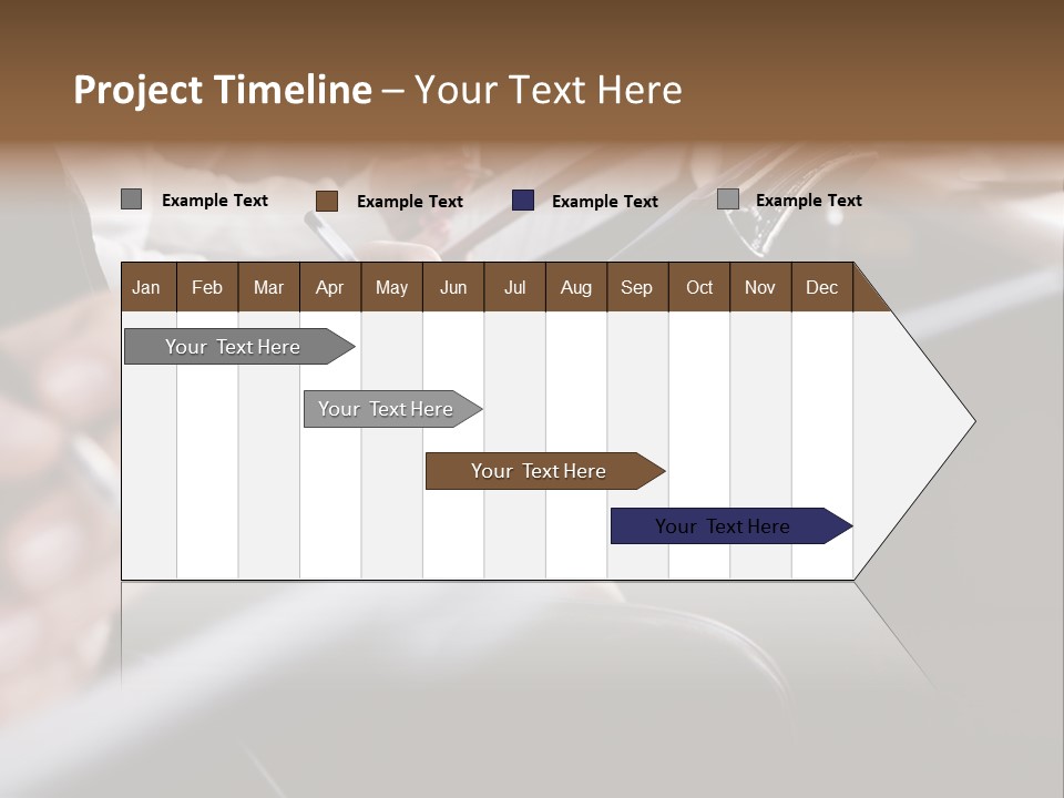 Row Of Hands Filling In A Form PowerPoint Template