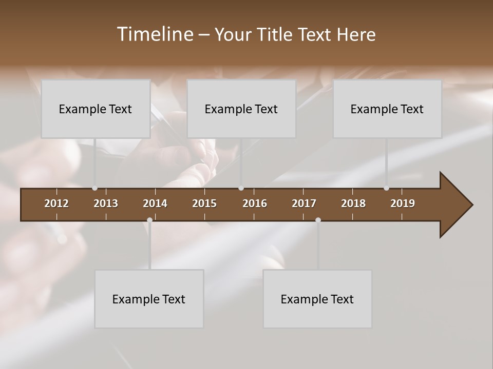 Row Of Hands Filling In A Form PowerPoint Template