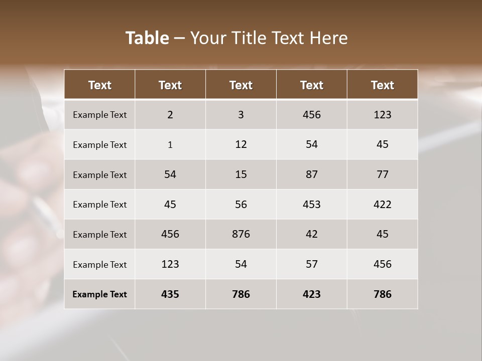 Row Of Hands Filling In A Form PowerPoint Template