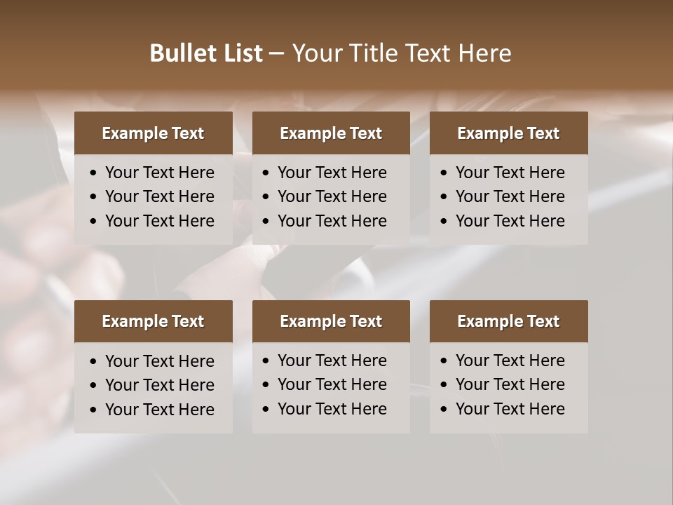 Row Of Hands Filling In A Form PowerPoint Template
