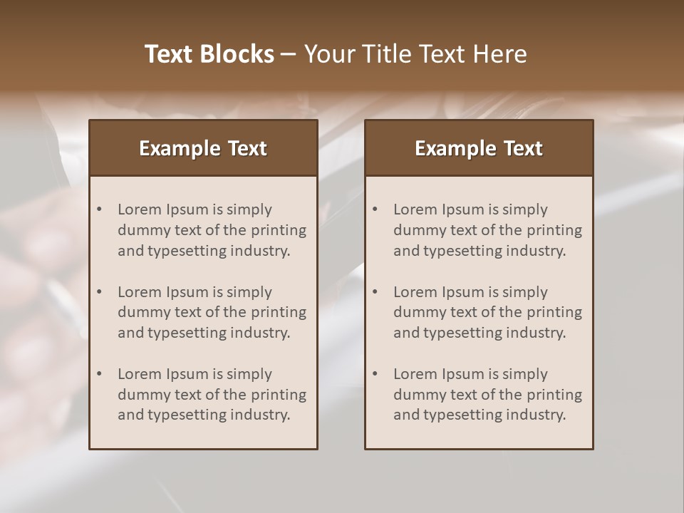 Row Of Hands Filling In A Form PowerPoint Template