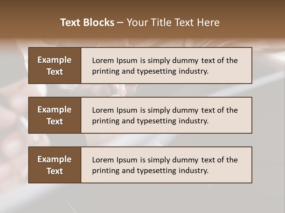 Row Of Hands Filling In A Form PowerPoint Template