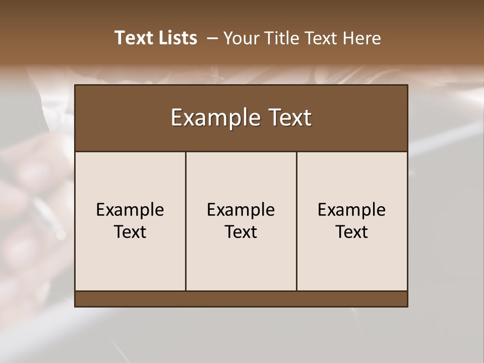 Row Of Hands Filling In A Form PowerPoint Template