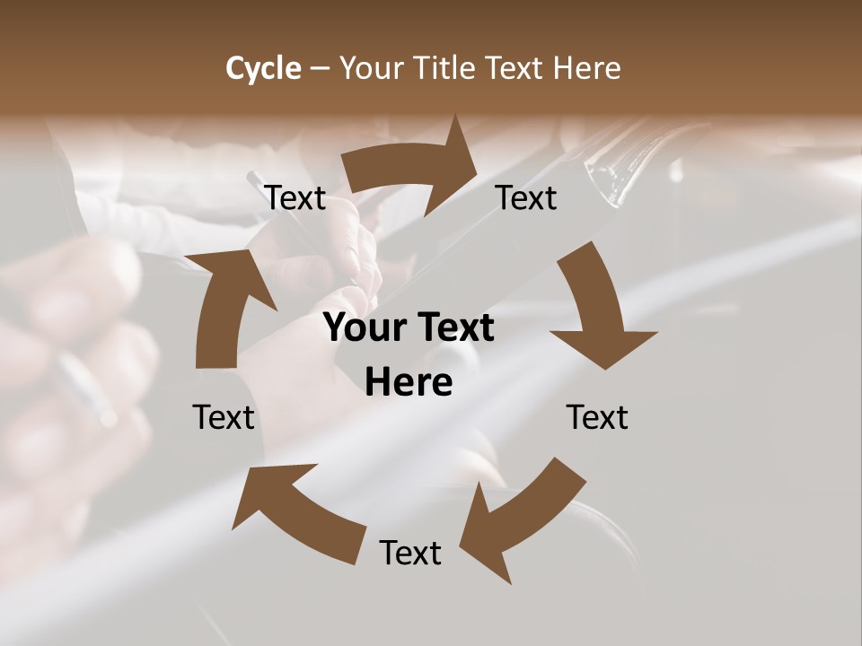 Row Of Hands Filling In A Form PowerPoint Template