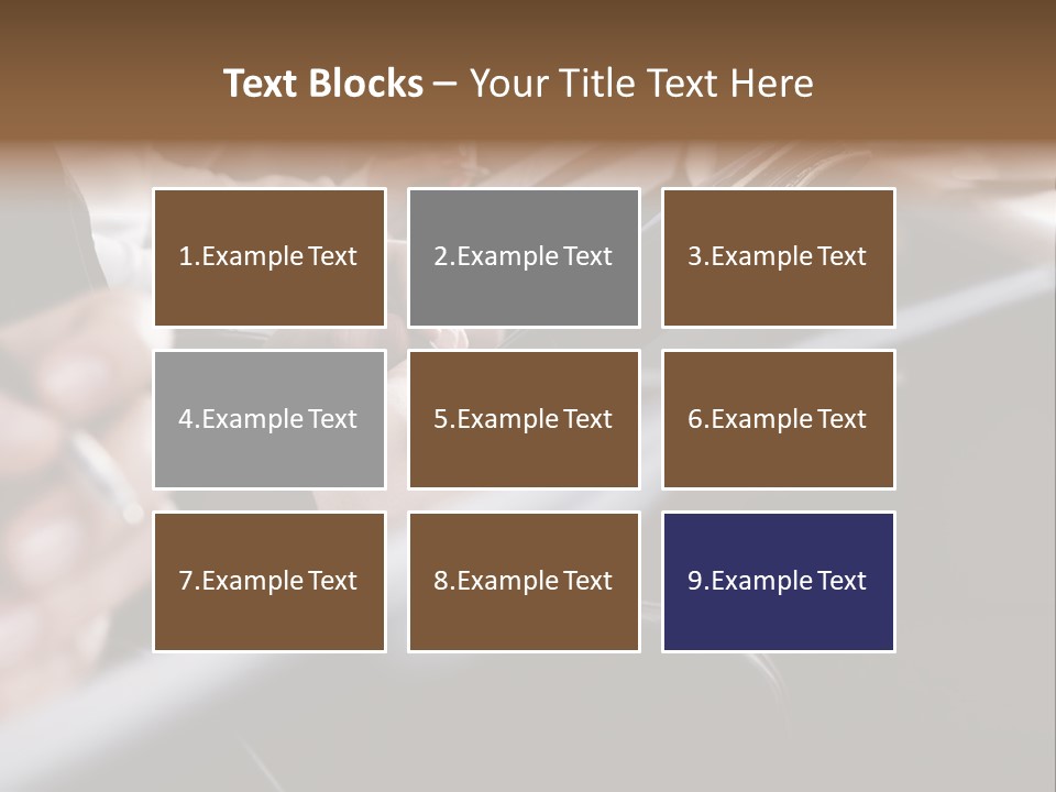 Row Of Hands Filling In A Form PowerPoint Template